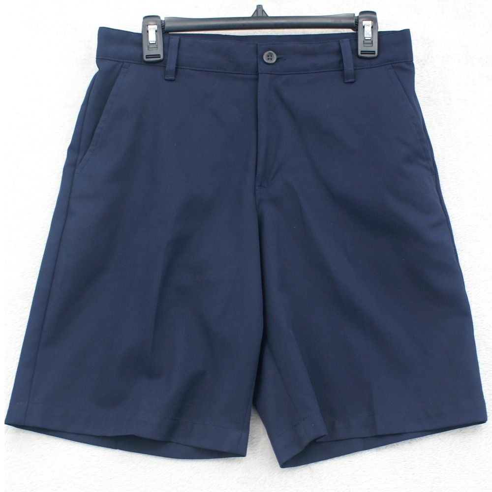 IZOD Golf Mens Navy Blue Flat Front Performance Chino Shorts Size 30